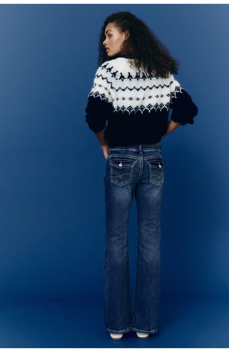 H&M Flared Low Jeans, Alternate, color, Denim Blue