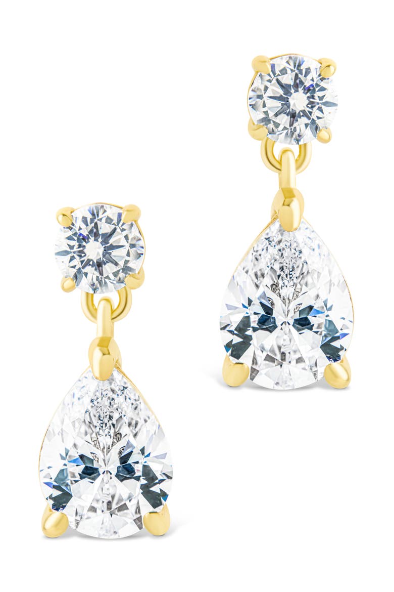 Imogen Cubic Zirconia Drop Earrings, Alternate, color, GOLD