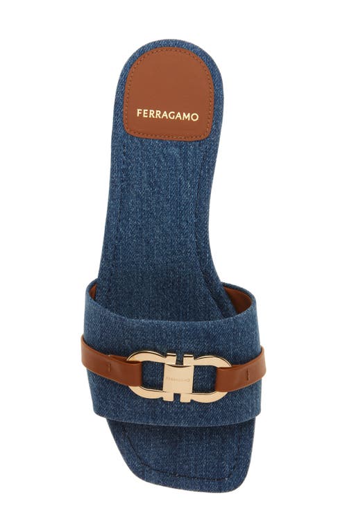 Ferragamo Leah Denim Slide Sandal