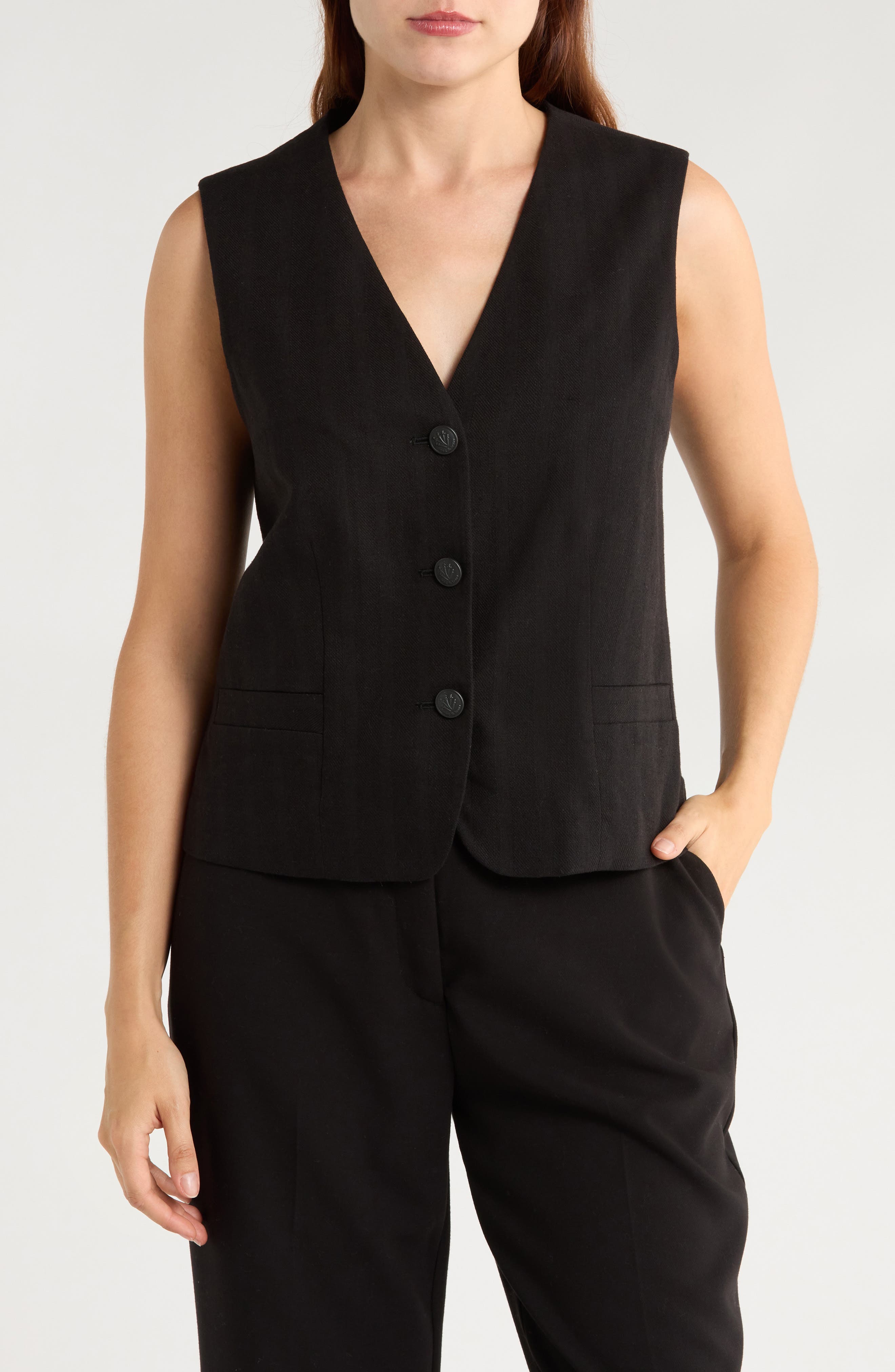 rag & bone Albany Solid Cotton & Linen Vest