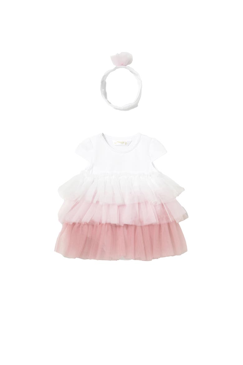 Ruffled Romper With Headband, Main, color, Pink