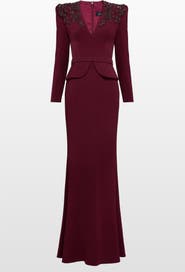 Jenny Packham Night Flowering Sequin-Embellished V-neck Maxi Dress