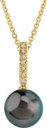 The Pearl Source Tahitian South Sea Pearl Dangling Diamond Pendant