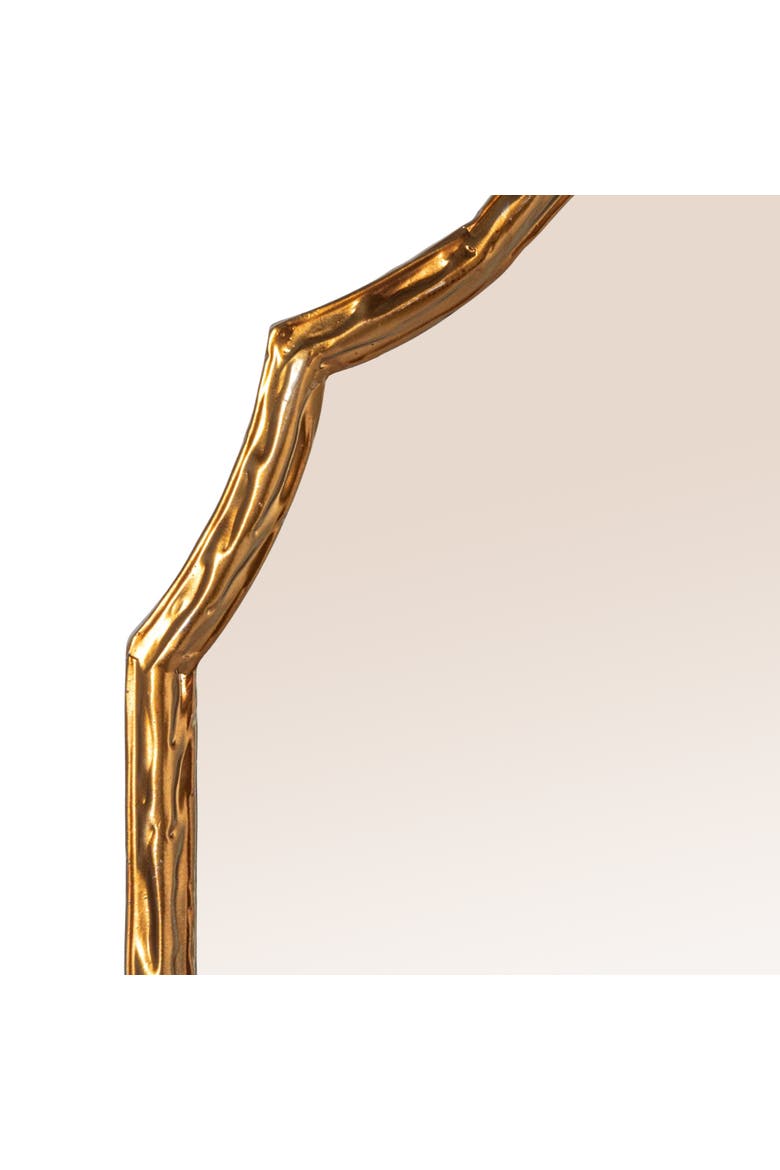 Framed Wall Mirror with Detailed Trim, Alternate, color, Gold
