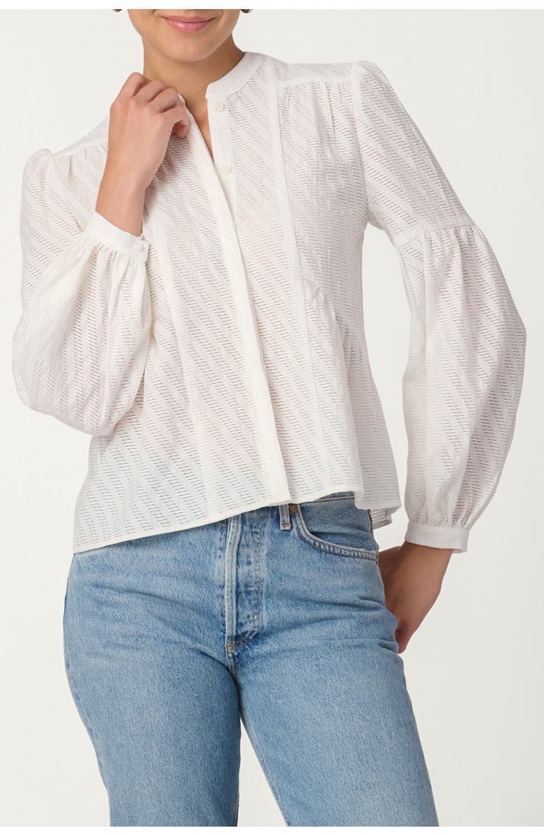 Shoshanna Breeze Stripe Burnout Flynn Top, Main, color, Optic