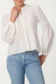 Shoshanna Breeze Stripe Burnout Flynn Top
