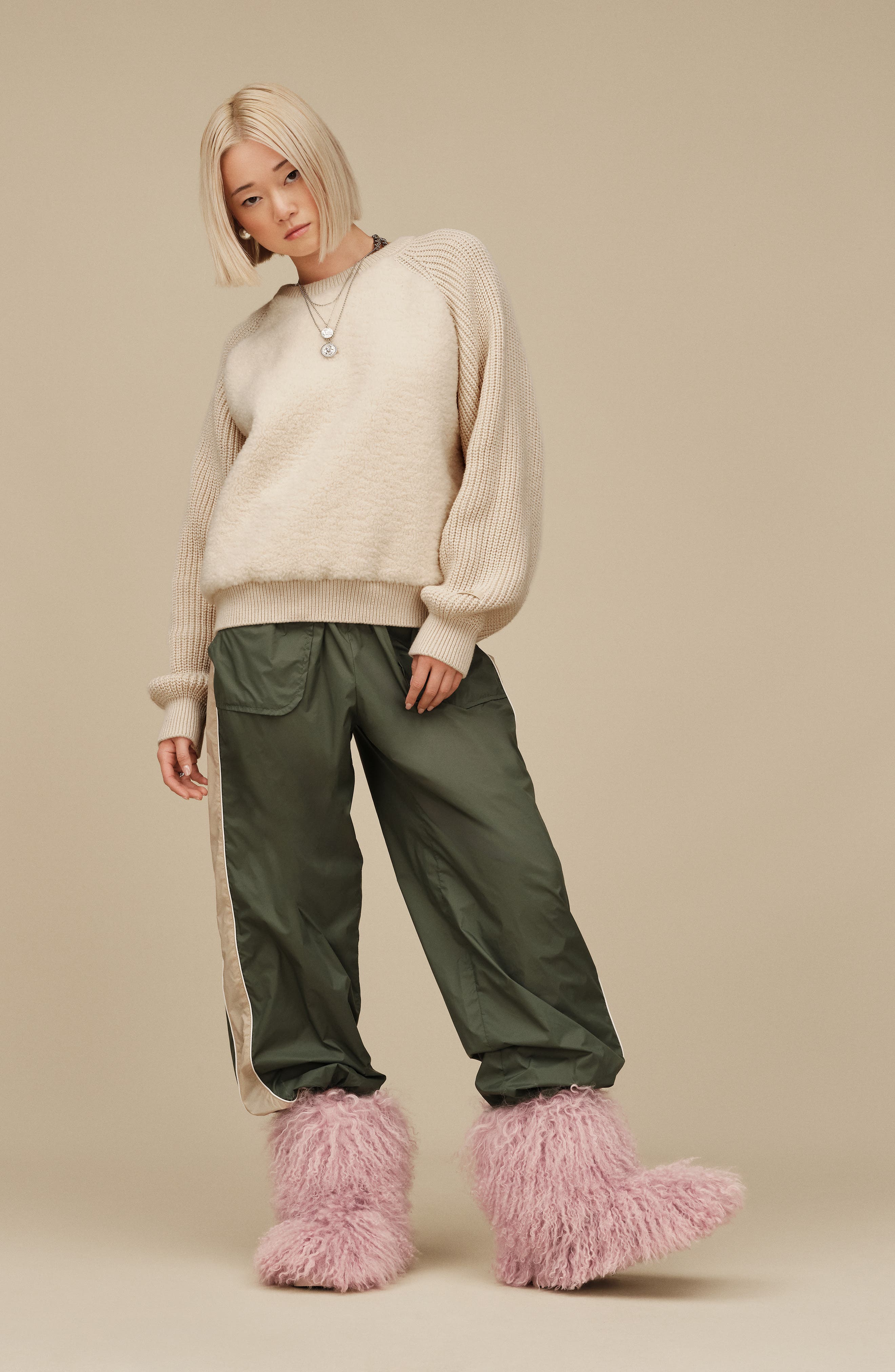 UGG<sup
®</sup
 Classic Short Fluff Momma Genuine Shearling Bootie, Alternate, color, Fawn