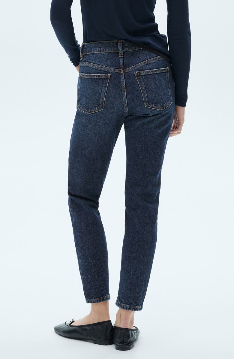 MANGO New Comfort High Waist Ankle Skinny Jeans, Alternate, color, Dark Blue