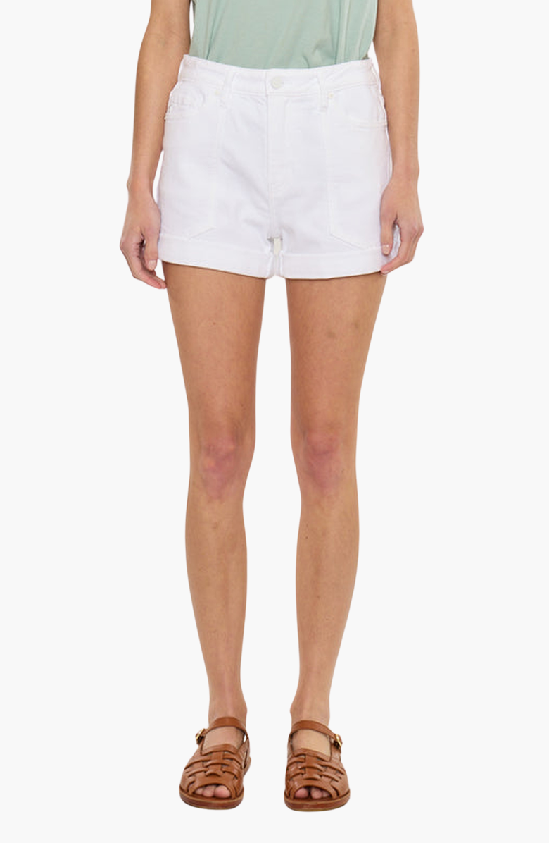 KanCan Clara High Rise Mom Cargo Shorts, Main, color, White