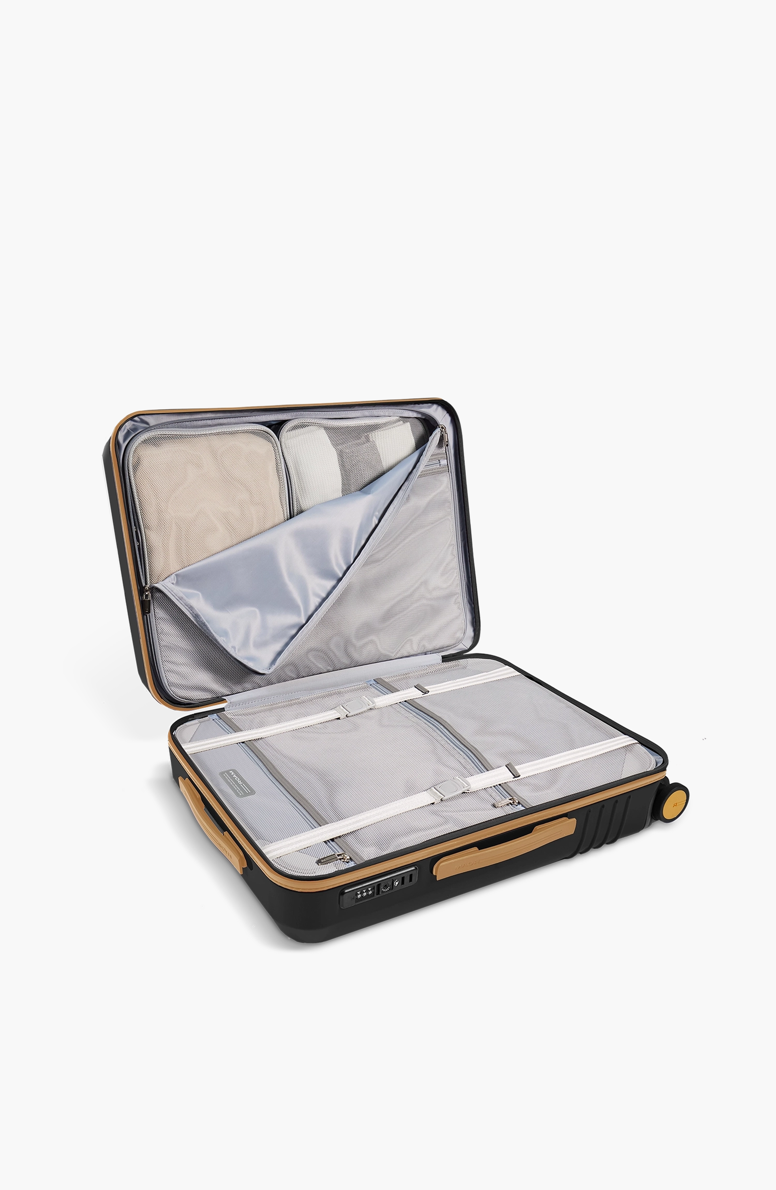 ROAM Luggage Expandable Carry-On, Alternate, color, Black Gloss / Tan