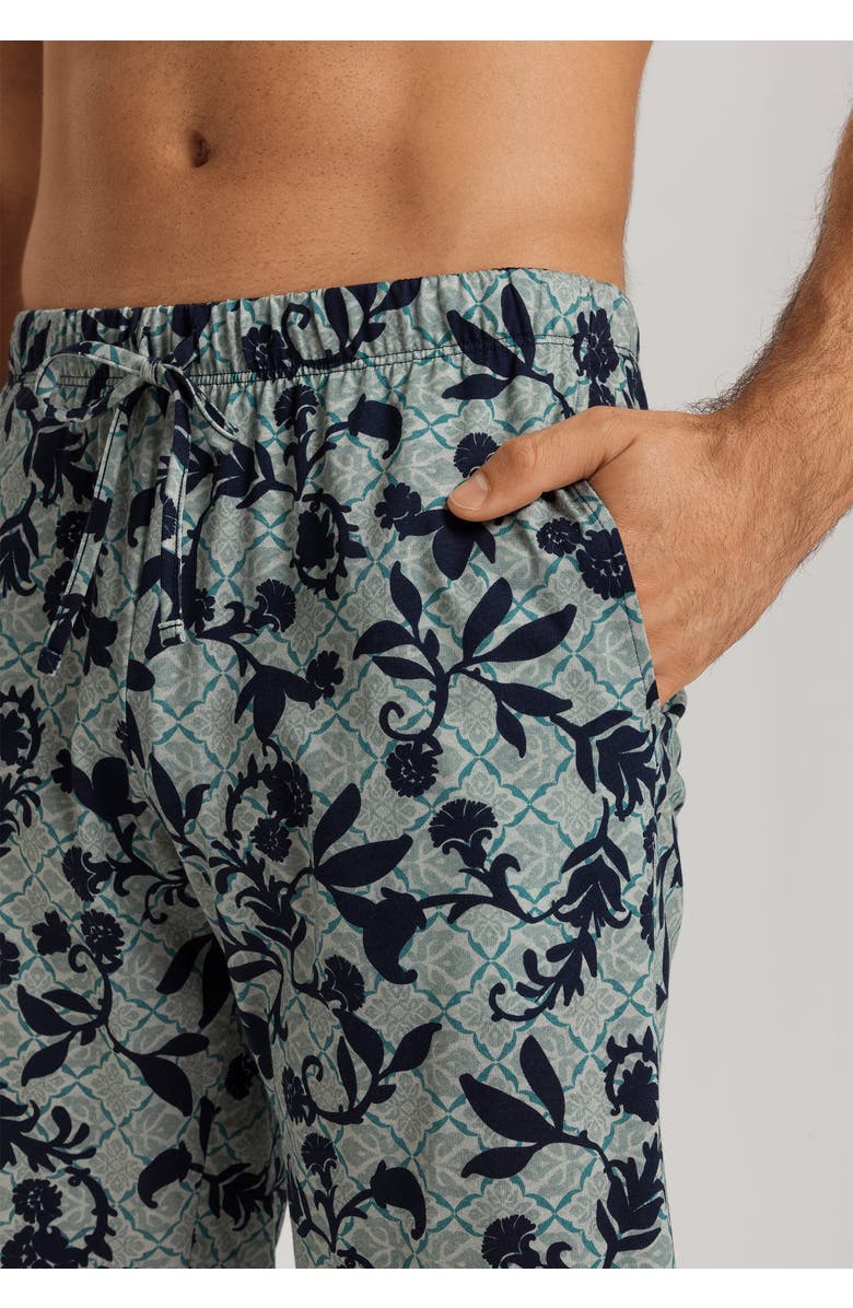 Hanro Night And Day Drawstring Cotton Shorts, Alternate, color, Moonshine Tiles