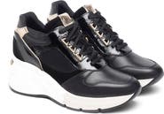 NeroGiardini Mixed Media Platform Wedge Sneaker