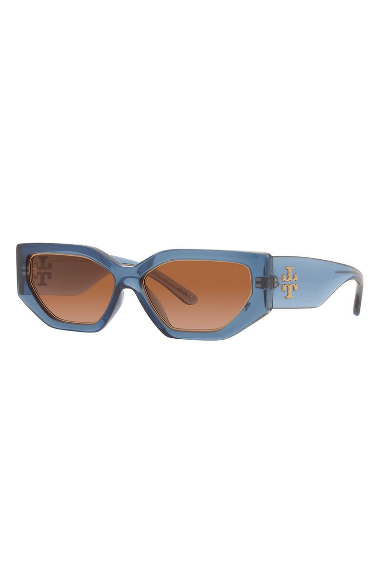 Tory Burch 55mm Rectangular Sunglasses, Alternate, color, 