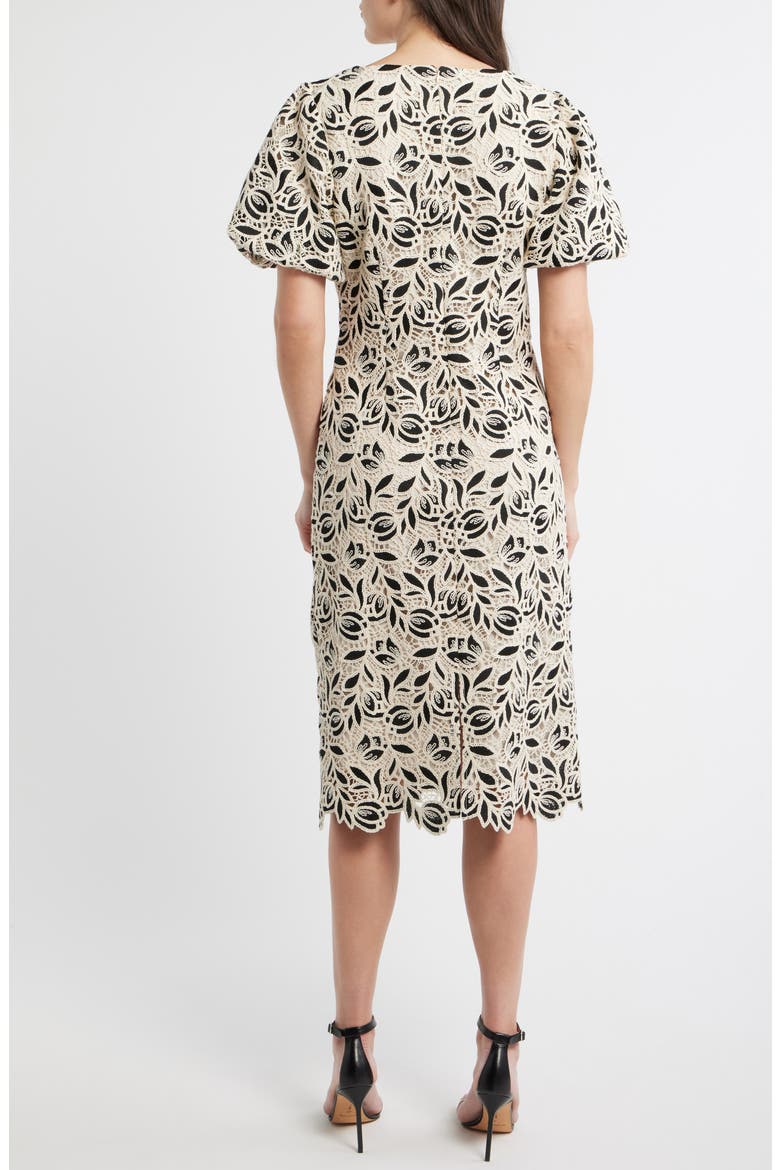 The Presley Cotton Blend Lace Midi Dress, Alternate, color, IVORY/ NOIR