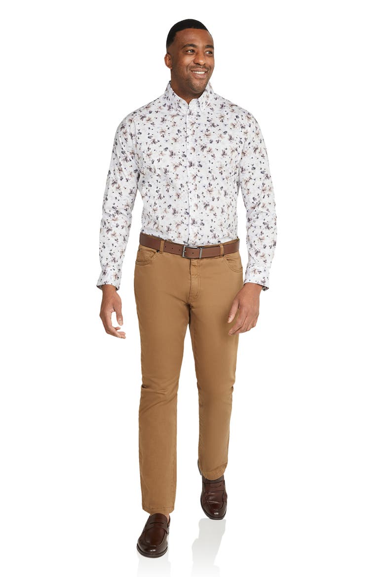 Norton Floral Stretch Button-Up Shirt, Alternate, color, LILAC