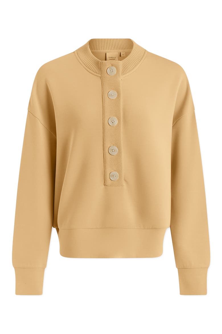 Reena Front Button Sweatshirt, Alternate, color, SAHARA SUN