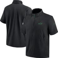 Nike Men's Nike Black New York Jets 2024 Sideline Coach Short Sleeve Half-Zip Hoodie Jacket