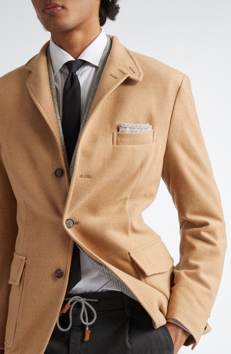 Eleventy Single Breasted Wool Knit Sport Coat, Alternate, color, Camel