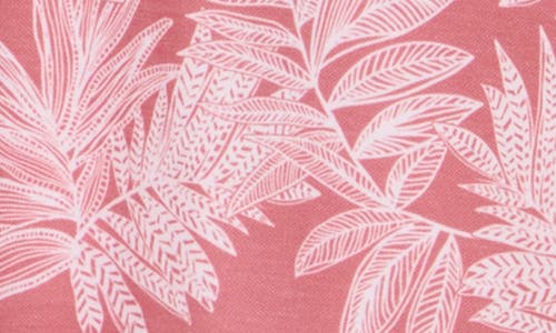 Travismathew Sea Journey Leaf Print Stretch Polo In Earth Red