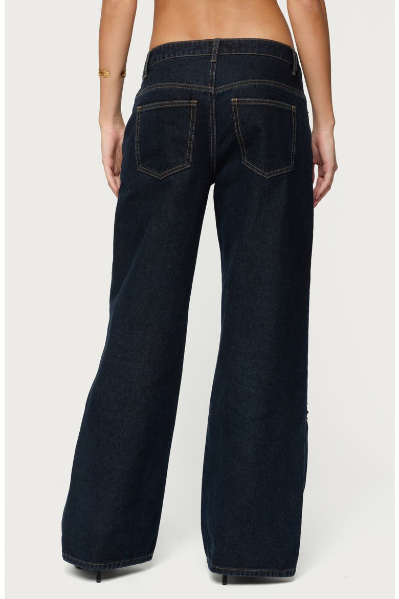 Charla Studded Low Rise Baggy Jeans, Alternate, color, INDIGO-BLUE-RAW-WASH