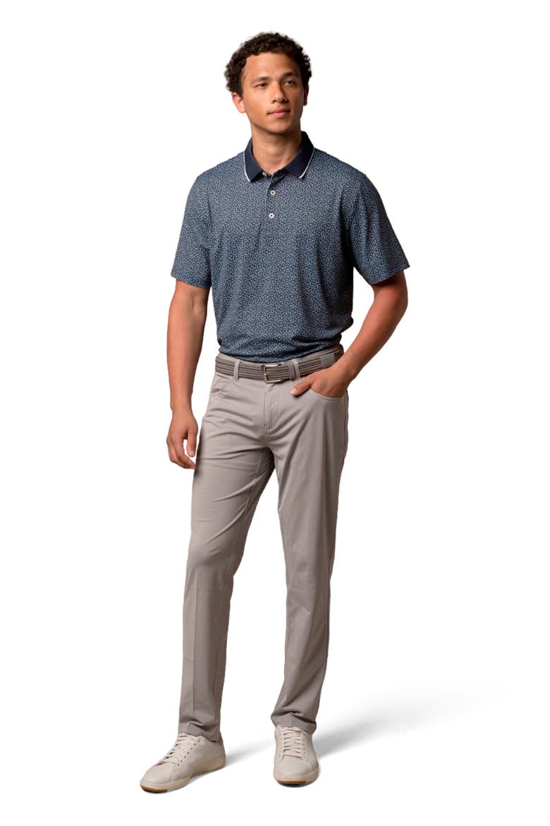 Micro Floral Polo, Alternate, color, Driver Navy/White/Horizon