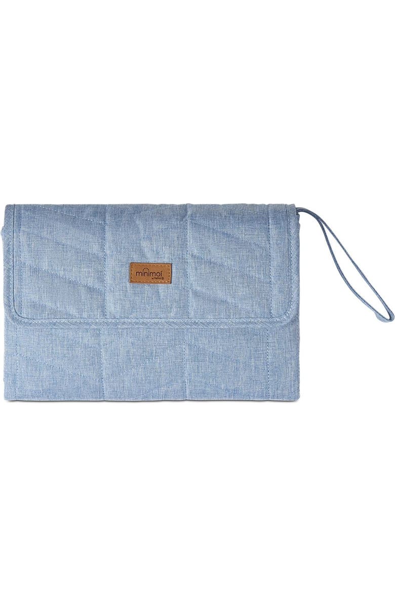 MiniMoi Quilted Diaper Changing Clutch Purse, Main, color, Blue