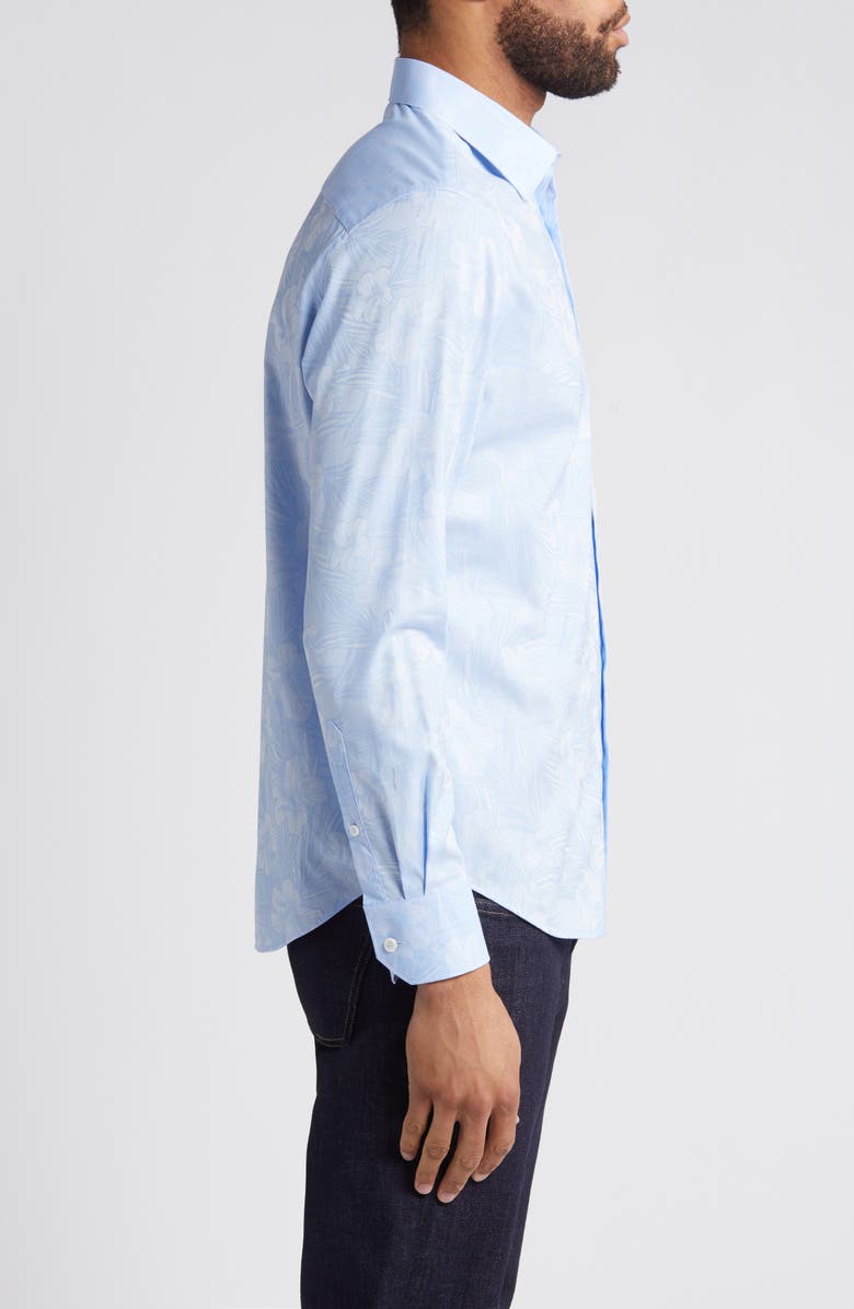 Bugatchi Julian Shaped Fit Print Button-Up Shirt, Alternate, color,