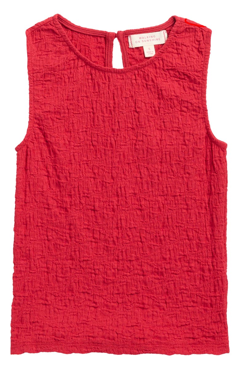 Walking on Sunshine Kids' Crinkle Tank, Main, color, Red