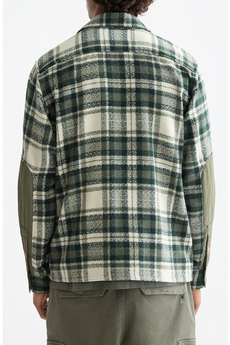 Plaid Patchwork Regular Fit Button-Up Shirt, Alternate, color, THYME CHECK
