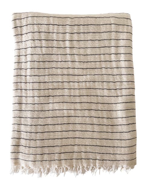 Striped Turkish Cotton Crinkled Throw
