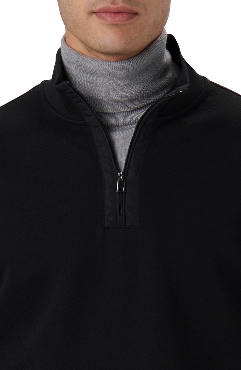 Bugatchi Quarter Zip Pullover, Alternate, color, Caviar
