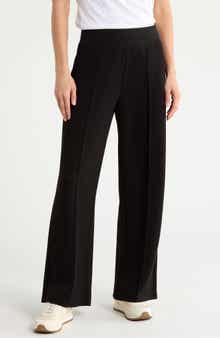 Pleated Wide Leg Knit Pants