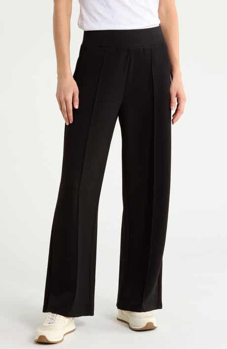 Pleated Wide Leg Knit Pants