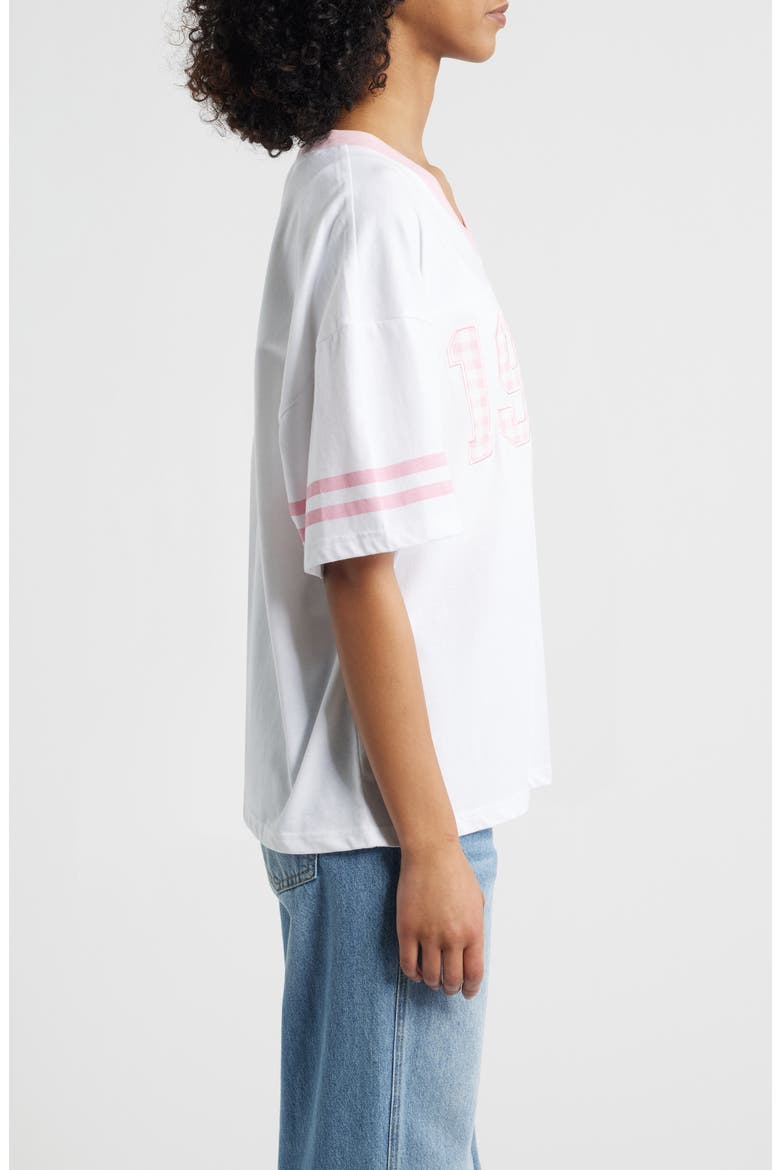 1998 Appliqué Cotton Graphic T-Shirt, Alternate, color, BRIGHT WHITE/ ROSE