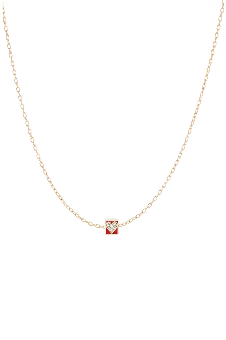 Bead Party Ceramic Pavé Heart Necklace, Main, color, YELLOW