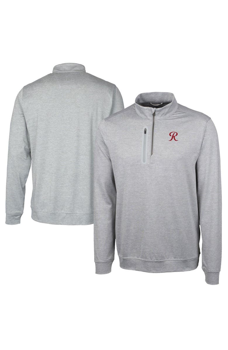 Cutter & Buck Men's Cutter & Buck  Gray Tacoma Rainiers Big & Tall Stealth Heathered Quarter-Zip Pullover Top, Main, color, 