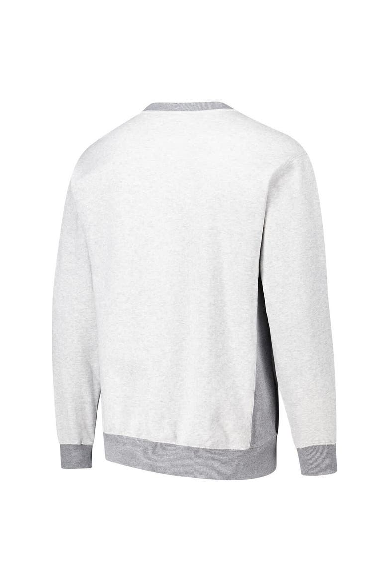 Men's Mitchell & Ness Heather Gray Milwaukee Bucks  Vintage Logo Pullover Sweatshirt, Alternate, color, Heather Gray