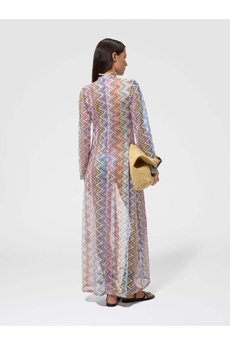 Long Zig Zag Fabric Cover-up Cardigan, Alternate, color, Multicoloured