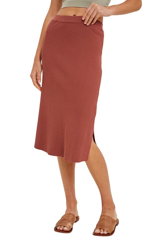 Wishlist Vienna Knit Skirt In Soft Chestnut In Pink