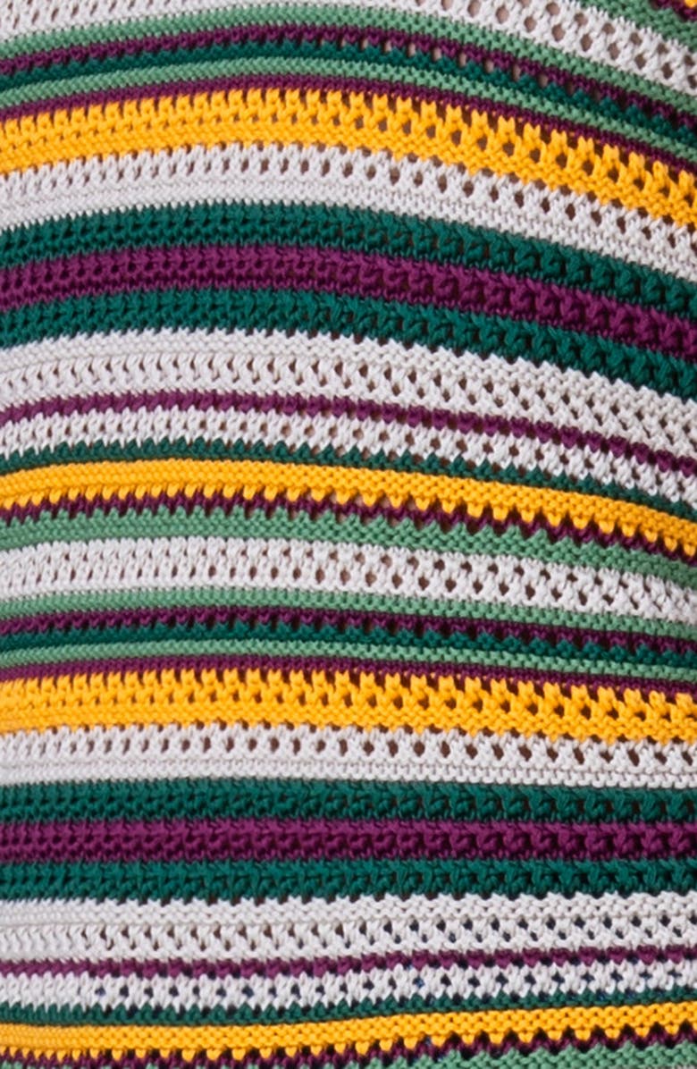 Akris punto Stripe Short Sleeve Crewneck Sweater, Alternate, color,