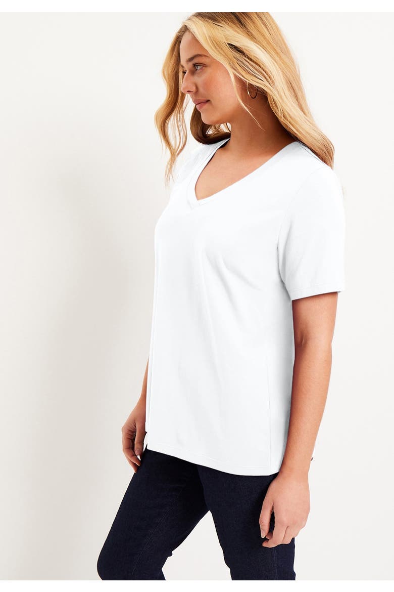 Short-Sleeve V-Neck One + Only Tee, Alternate, color, WHITE