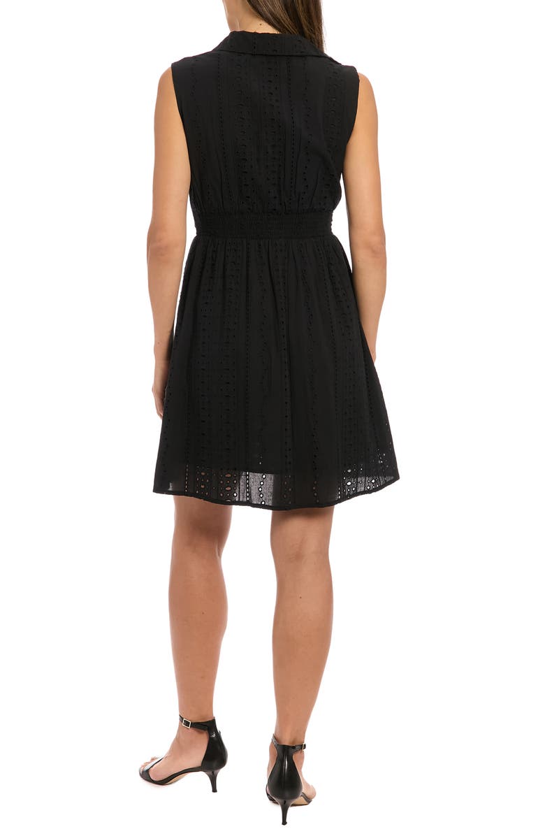 London Times Embroidered Eyelet Sleeveless Cotton Fit & Flare Dress, Alternate, color, 