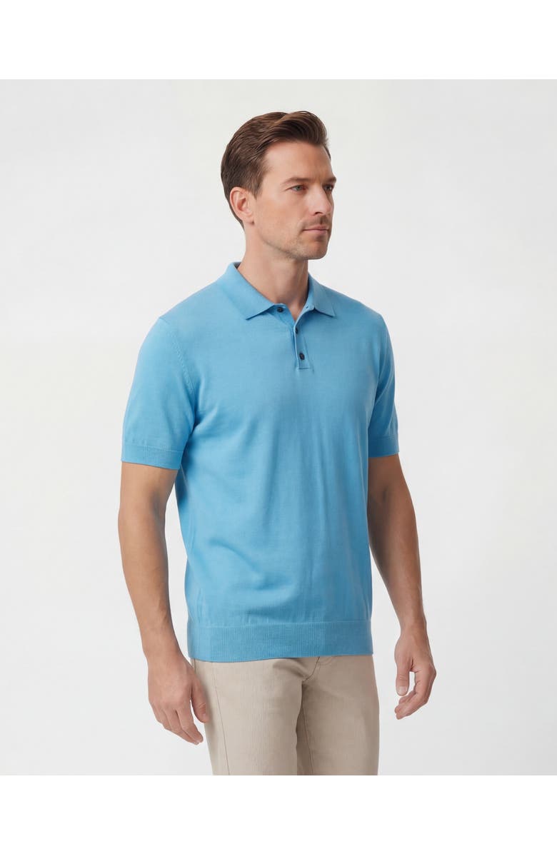 Lords of Harlech Mens Merino Silk Cashmere Polo, Alternate, color, Teal