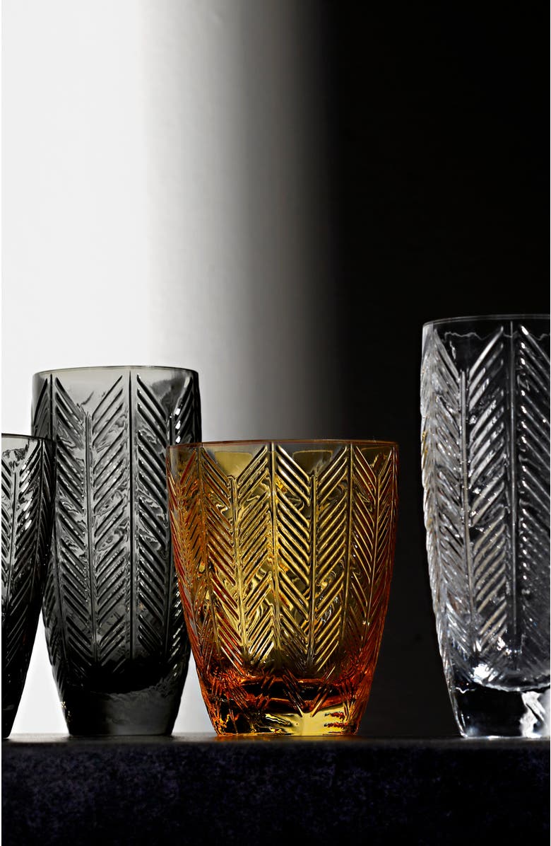Missoni Home Tableware Wine Glasses ZIG ZAG Set of 6 Amber 9.8 oz, diam. 3.25", H 3.75", Alternate, color, Amber