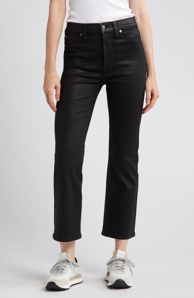 7 For All Mankind Coated High Waist Slim Kick Flare Jeans, Alternate, color, 