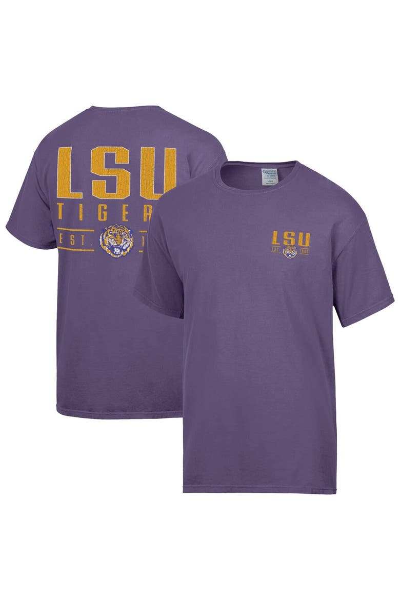 Men's ComfortWash  Purple LSU Tigers Big Name T-Shirt, Main, color, Purple