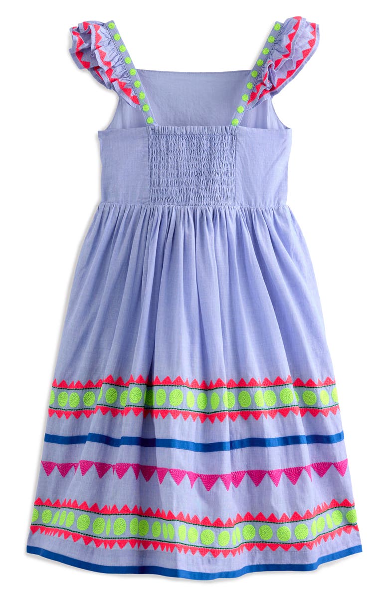 Mini Boden Kids' Annalisa Twirly Embroidered Sundress, Alternate, color, Aztec Print