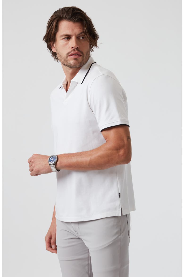 Riviera Tipped Pima Cotton Polo, Alternate, color, WHITE
