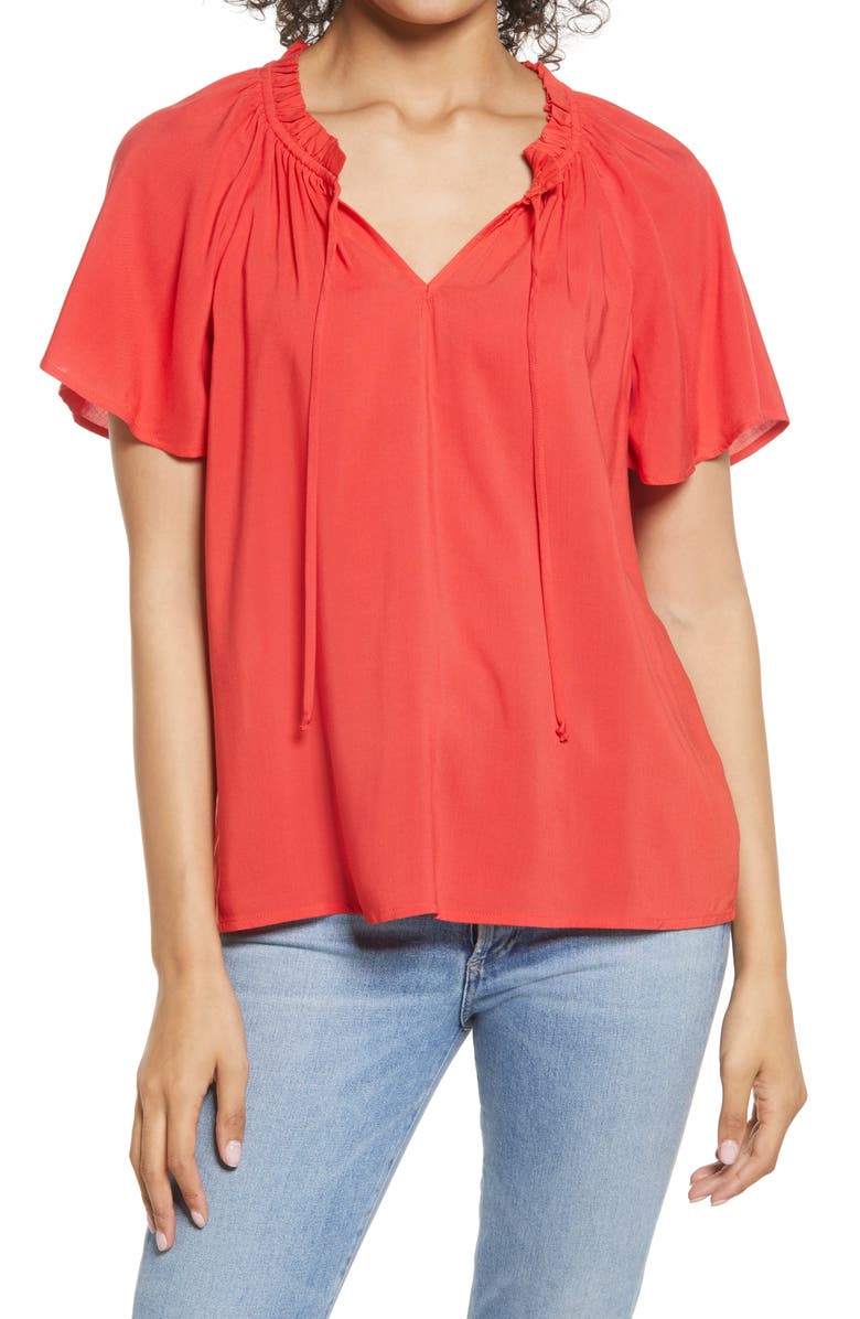 GIBSONLOOK Split Neck Blouse, Main, color,