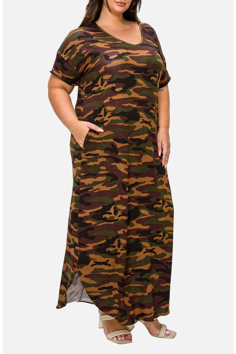 Katt Camo Pocket Maxi Dress, Alternate, color, CAMO